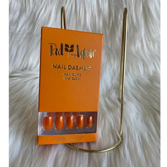 Red Aspen Nail Dashes- Jaqi O'Lantern (short square orange shimmer) - Picture 1 of 3